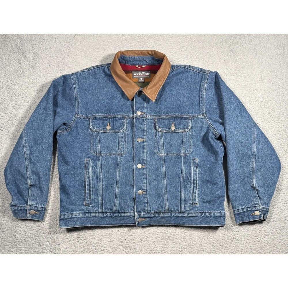 Woolrich Blue and Brown Bomber Jacket